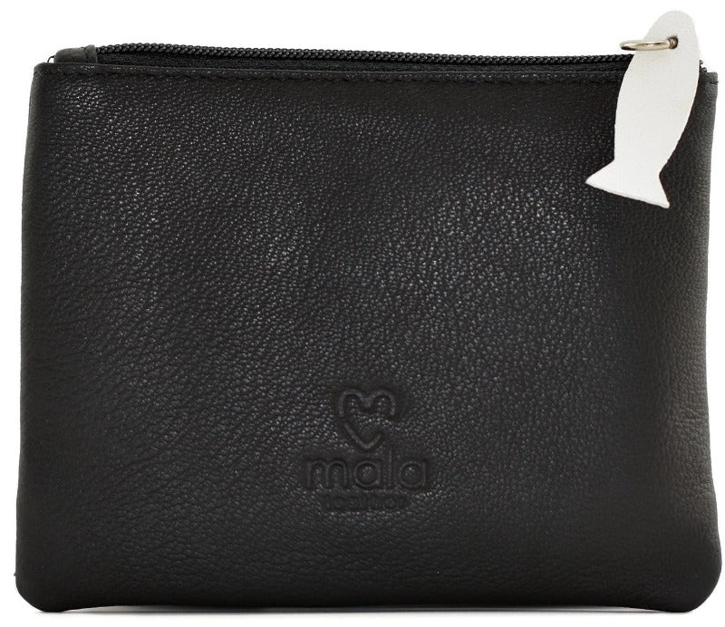 Mala Leather Midnight Cats Coin Purse Black