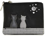 Mala Leather Midnight Cats Coin Purse Black