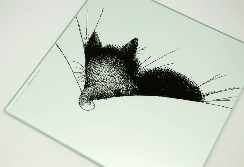 Dubout Cats - Big Sleep Glass Trivet (Gros Dodo)