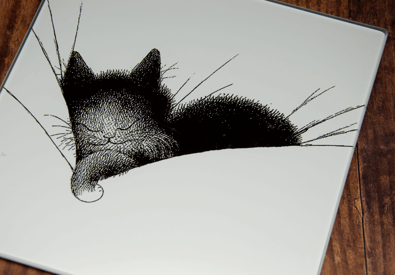 Dubout Cats - Big Sleep Glass Trivet (Gros Dodo)