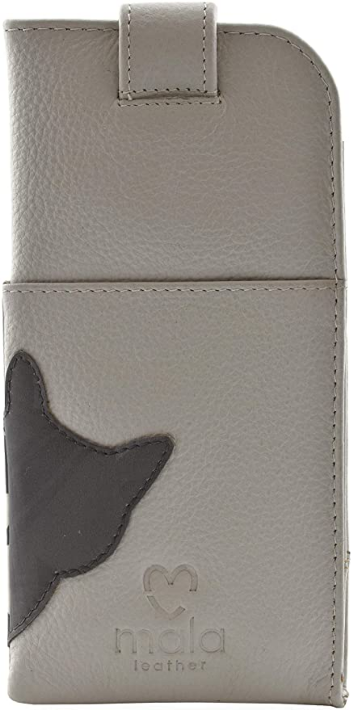 Mala Leather Cleo the Cat Grey Glasses Case