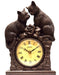 Juliana Figurine Bronze Effect Cat Couple Clock