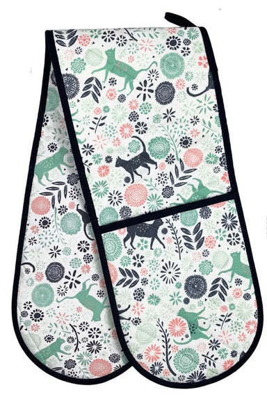 Vicky Yorke Kitchen Cats Double Oven Gloves