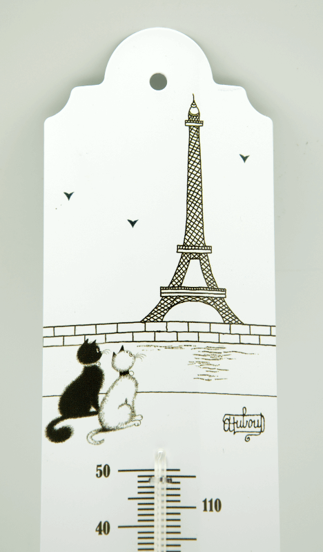 Dubout Cats - Eiffel Tower Cat Garden Thermometer (Tour Eiffel Chat)