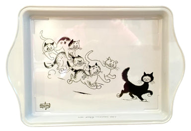 Dubout Cats - Cats on the Hunt Metal Scatter Tray (Matous En Chasse)