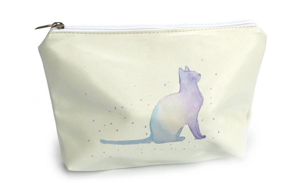Watercolour Cat Make-Up / Clutch Bag / Pencil Case / Wash Bag
