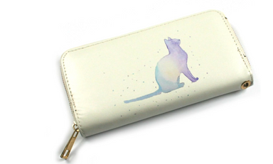 Watercolour Cat Large Ladies Purse / Wallet