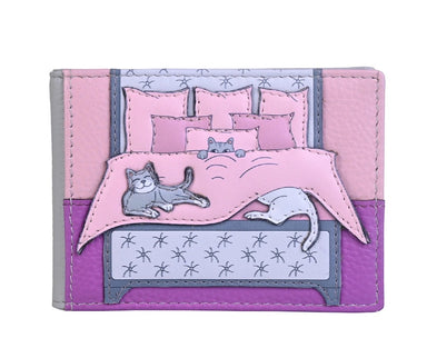 Mala Leather Cat Nap Cats ID / Card Holder / Purse