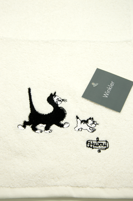 Dubout Cats Mother & Son Terry Cloth Hand Towel