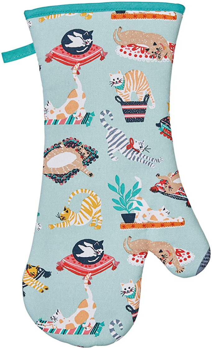 Kitty Cats Green Cat Oven Glove / Gauntlet