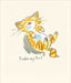 Tickle My Tum Cat Greetings Card