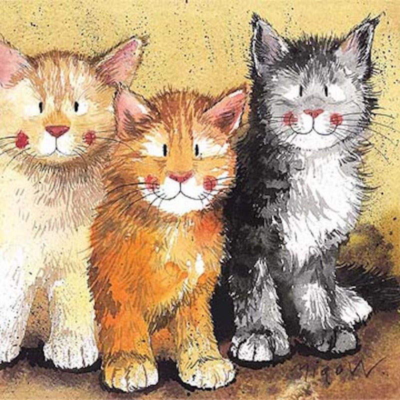 Rodger, Dodger & Tinkerbell Cat Greetings Card