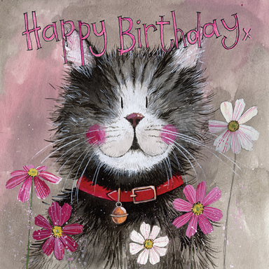 Whiskers Cat Birthday Greetings Card