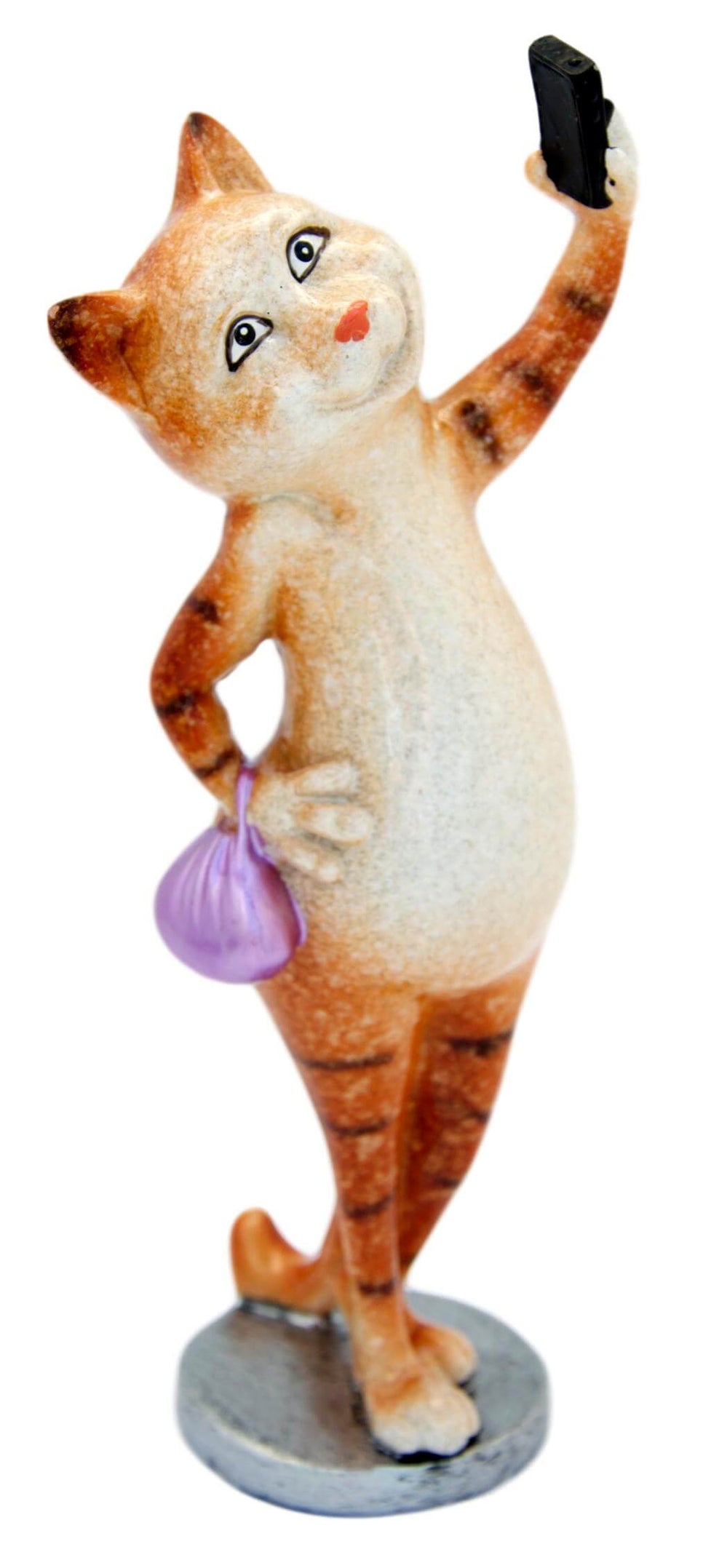 Ginger Cat Taking Selfie Ceramic Ornament