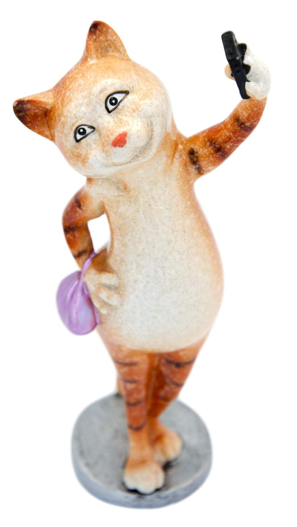 Ginger Cat Taking Selfie Ceramic Ornament