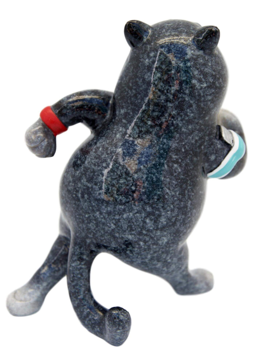 Grey Fat Cat Running Ceramic Ornament
