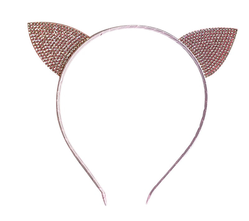 Pink or Black Sparkly Cat Ears Headband