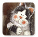 Set of 2 Taking It Easy Cat Coasters