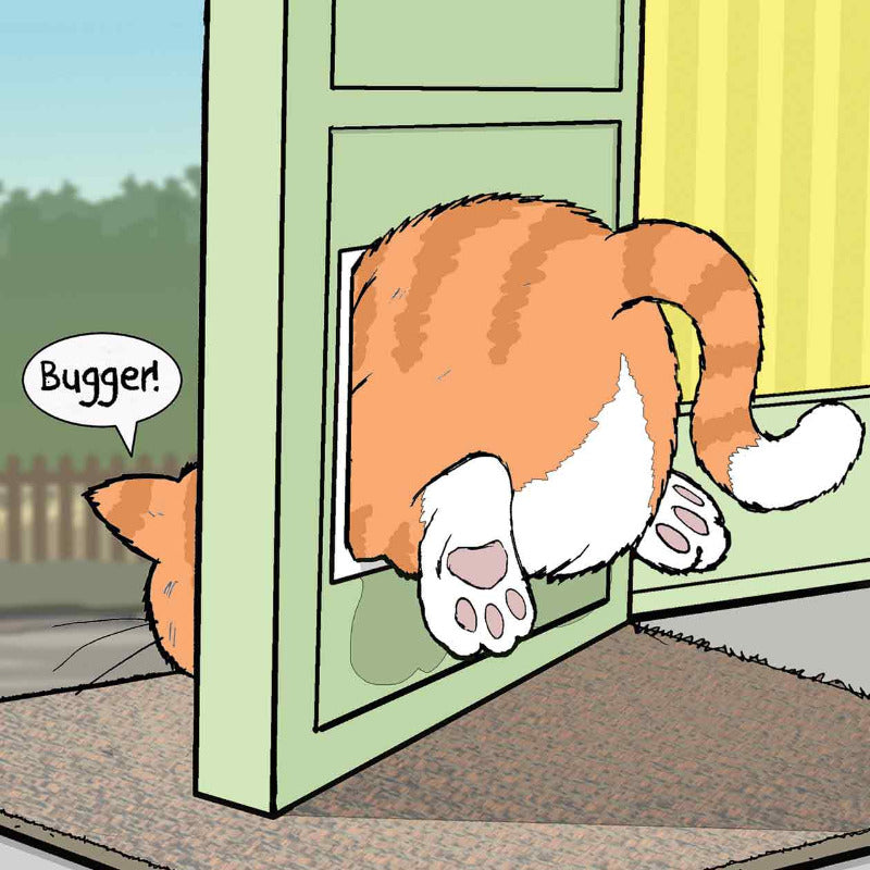 'Bugger!' Humorous Cat Greeting Card by Michael Canine