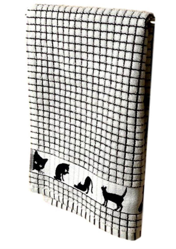 Black Cat Poli-Dri Jacquard Tea Towel