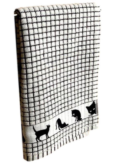 Black Cat Poli-Dri Jacquard Tea Towel