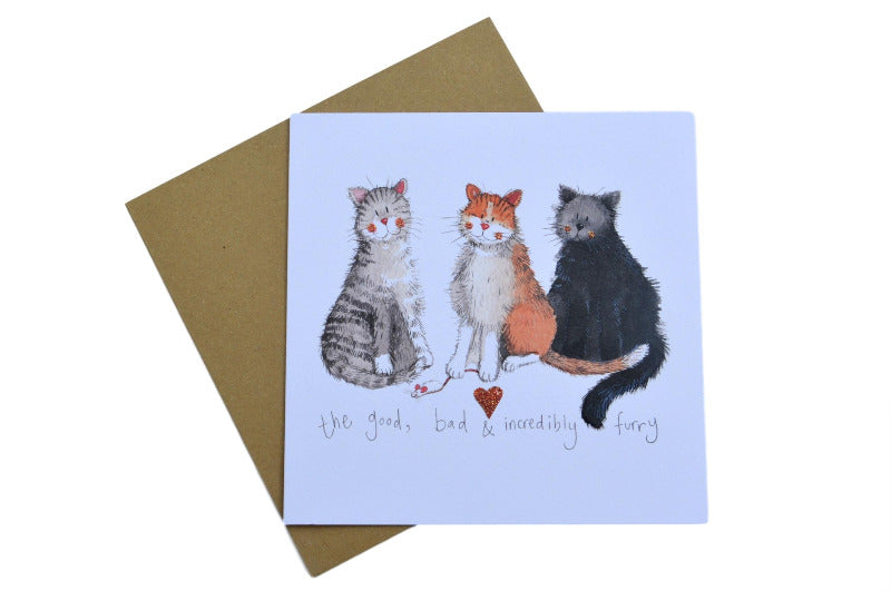 The Good, Bad & Incredibly Furry Greeting Card