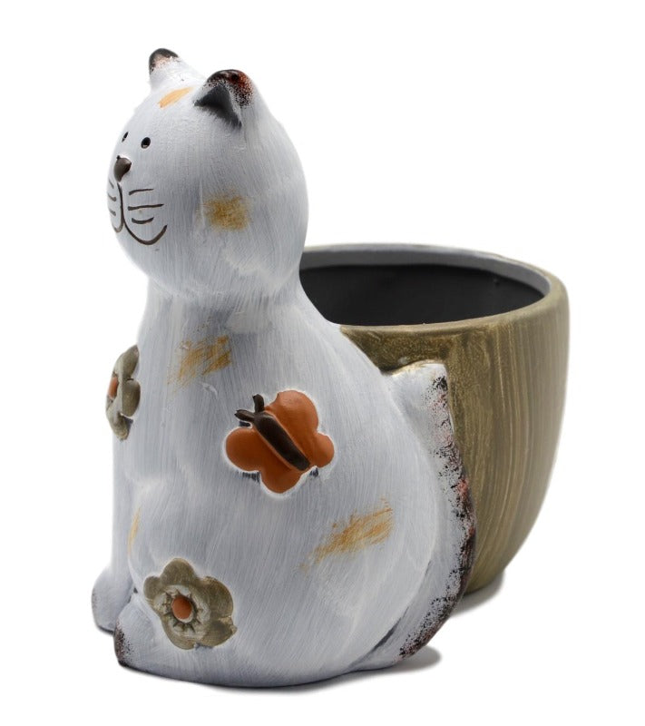 Small Ceramic Cat Planter
