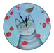 Cat With Poppies Wall Clock