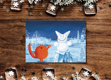Cat Themed Christmas Card 'Charlie and the Snowcat' Cat Christmas Card