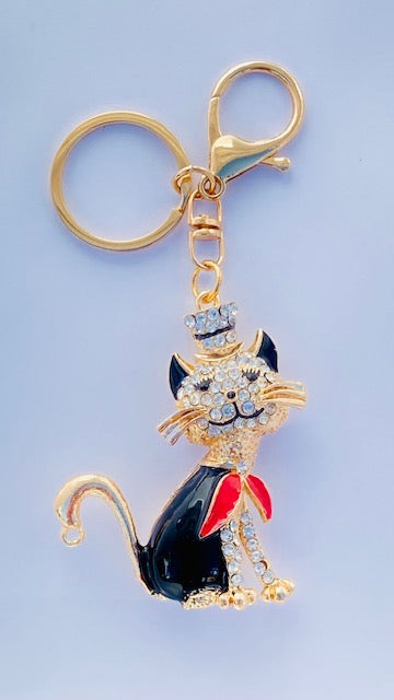 Cat in a Hat Bag Charm / Keyring (Charm 88)