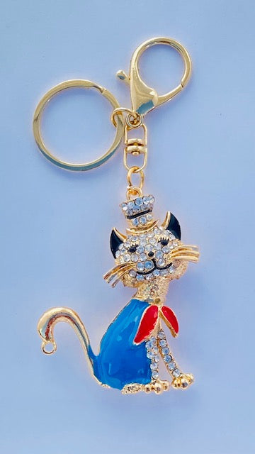 Cat in a Hat Bag Charm / Keyring (Charm 88)