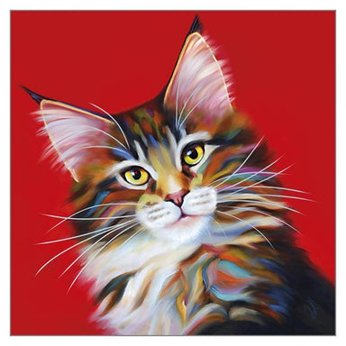 Firecracker Beautiful Cat Greeting Card by Denise Laurent