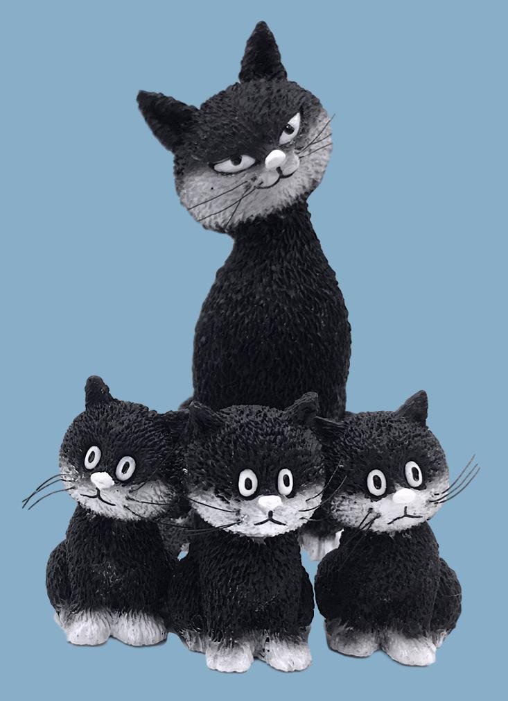 Dubout Cats - Cats in a Row Figurine