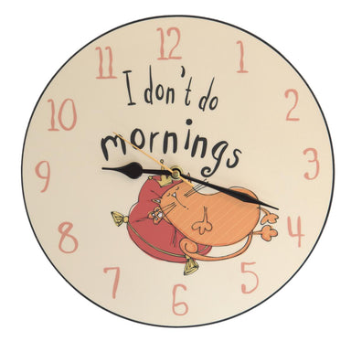 I Don't Do Mornings Cat Clock
