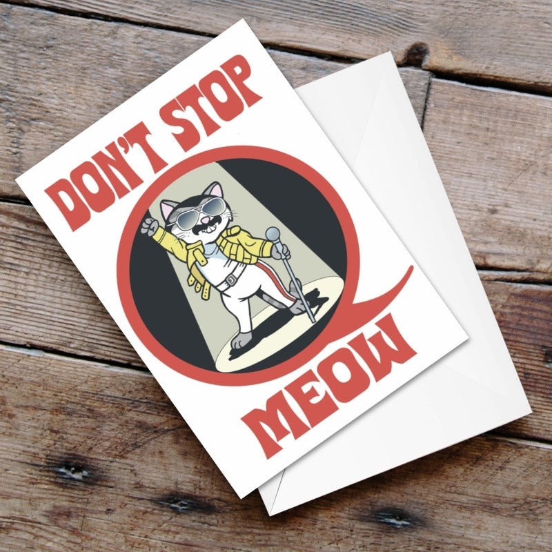 Freddie Purrcury Cat Greeting Card