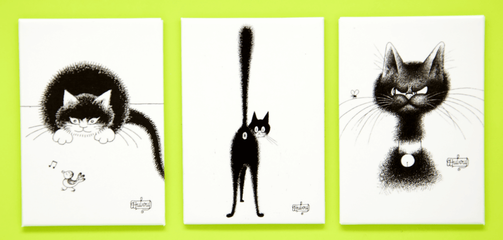 Dubout Cats Fridge Magnets (Portrait)