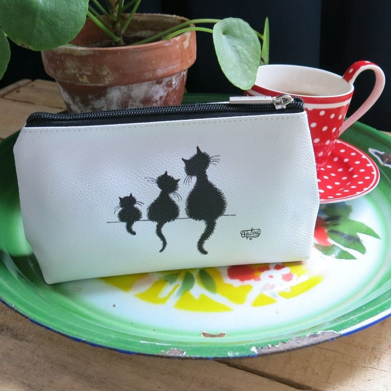 Dubout Cats - Trio of Cats - Make-Up Bag / Clutch  / Pencil Case / Wash Bag