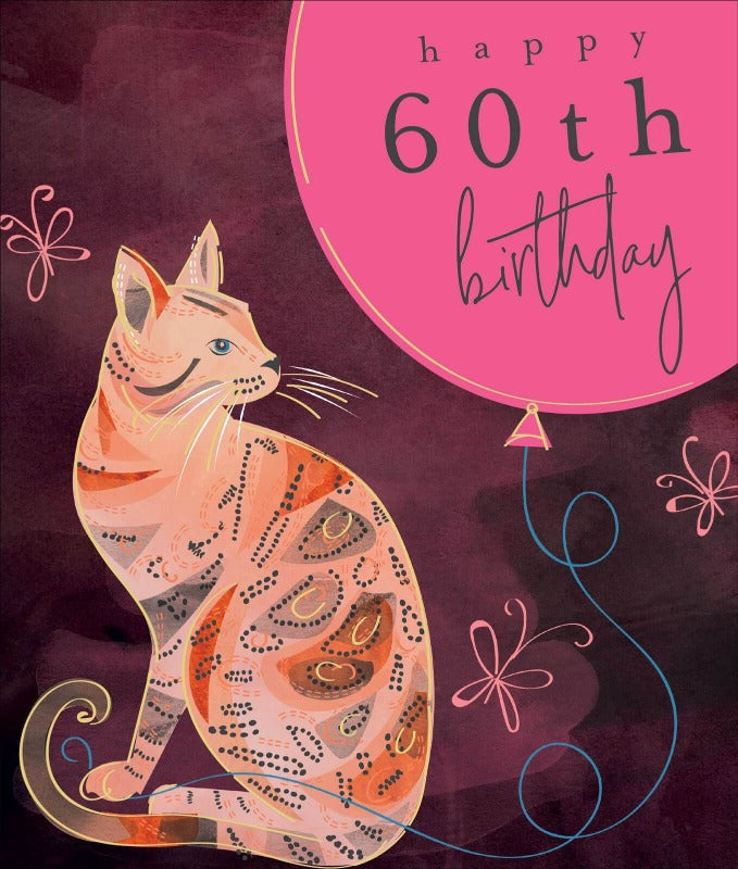Purrfect Bengal Cat 60th Birthday Card