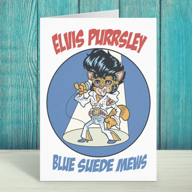 Elvis Purrsley Cat Greeting Card