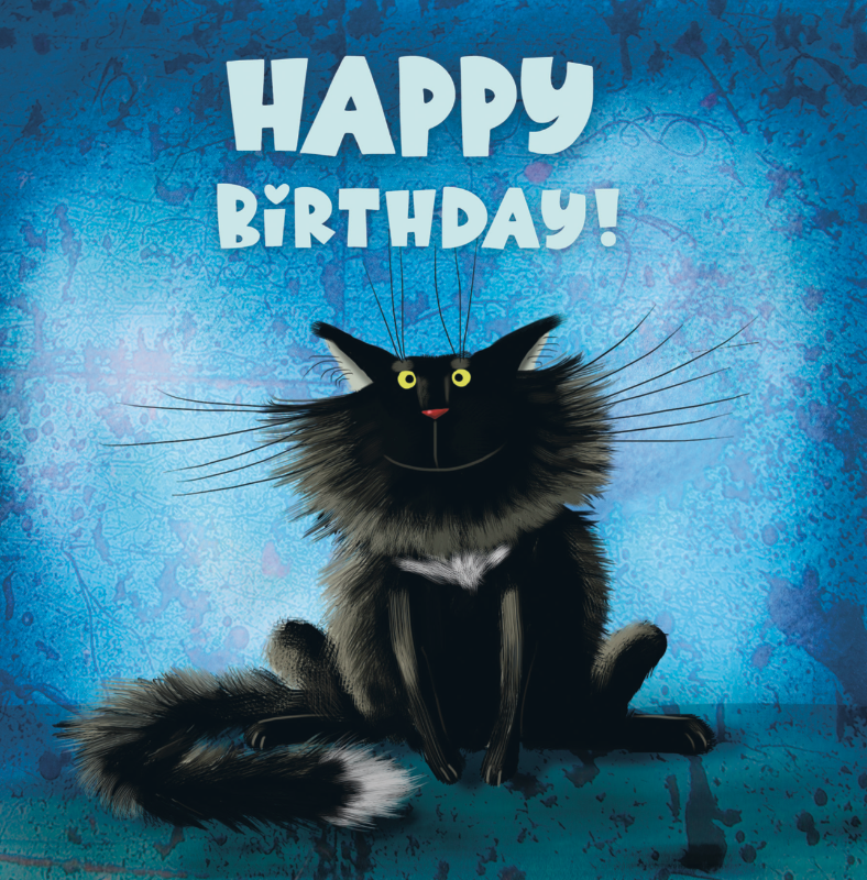 Sylvester Black Cat Birthday Greeting Card