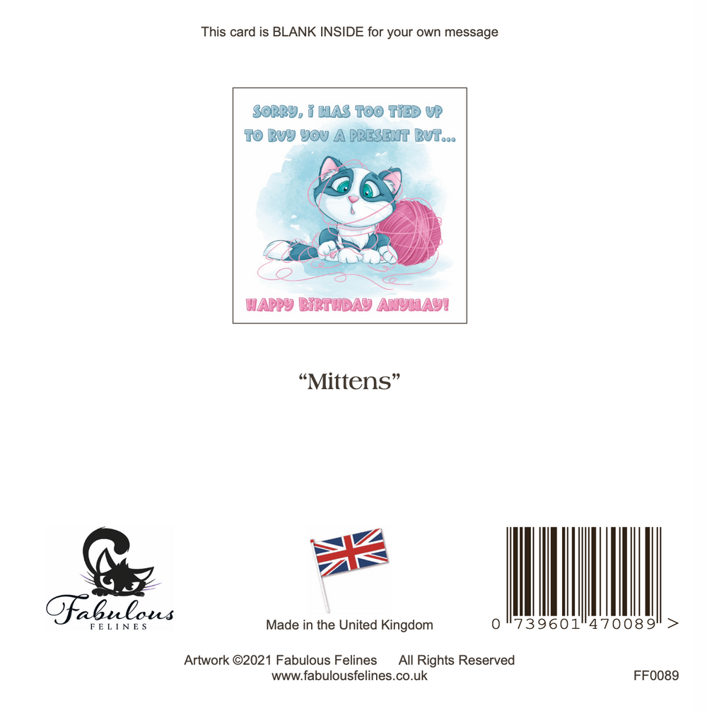 Mittens Cat Birthday Greeting Card