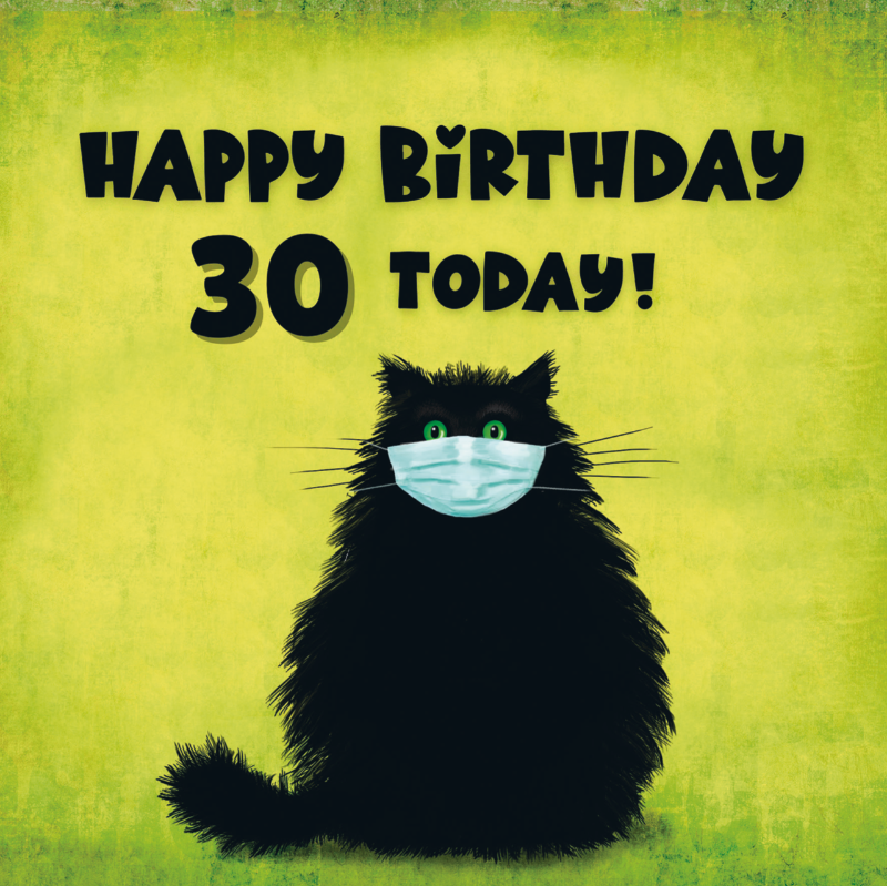 The Masketeer Cat 30th Birthday Card