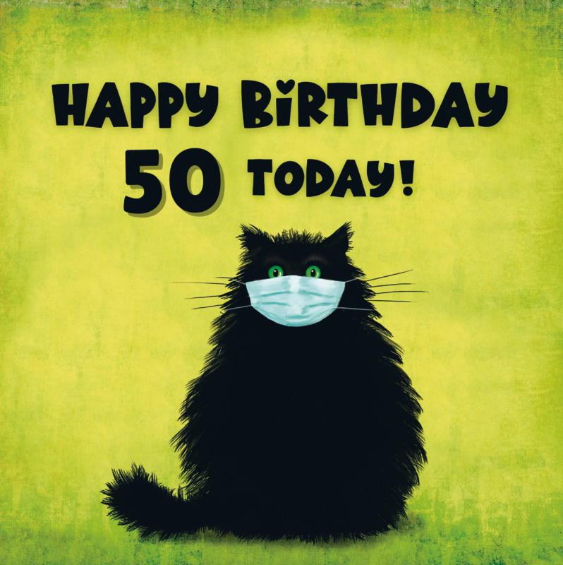 The Masketeer Cat 50th Birthday Card