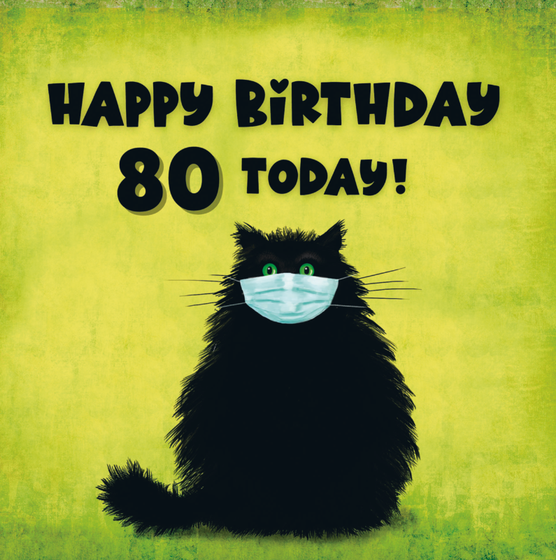 The Masketeer Cat 80th Birthday Card