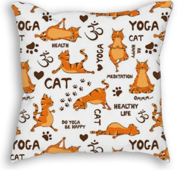 Ginger Yoga Cat Soft Feel Cushion