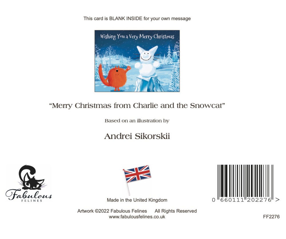 Merry Christmas From Charlie and the Snowcat Cat Christmas Card