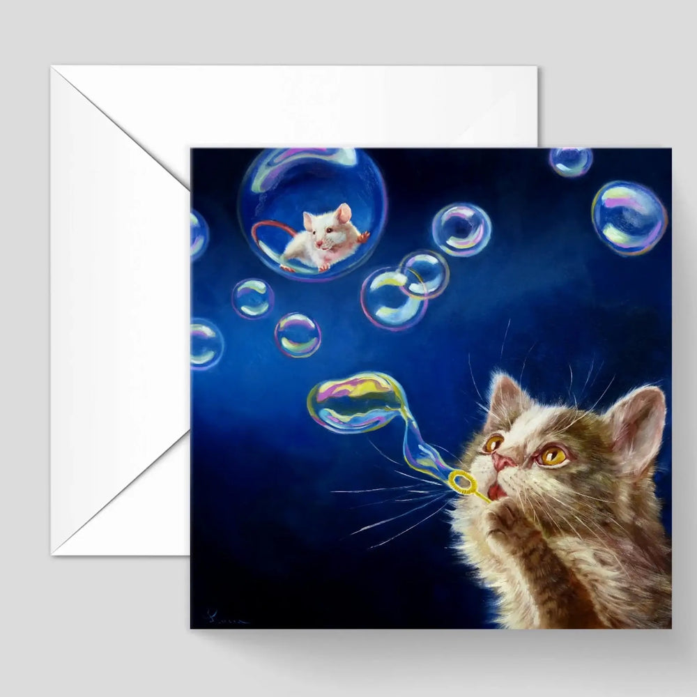 Bubbles by Lucia Heffernan Cat Greeting Card