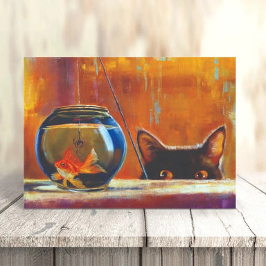 Cat Fishing by Lucia Heffernan Cat Greeting Card
