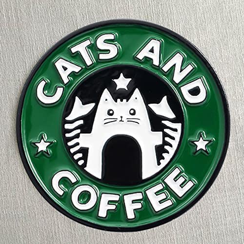 Cats & Coffee Enamel Lapel Pin