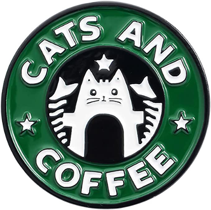 Cats & Coffee Enamel Lapel Pin